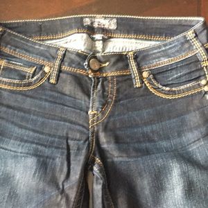 Silver Camden Rose Bell jeans with stitching